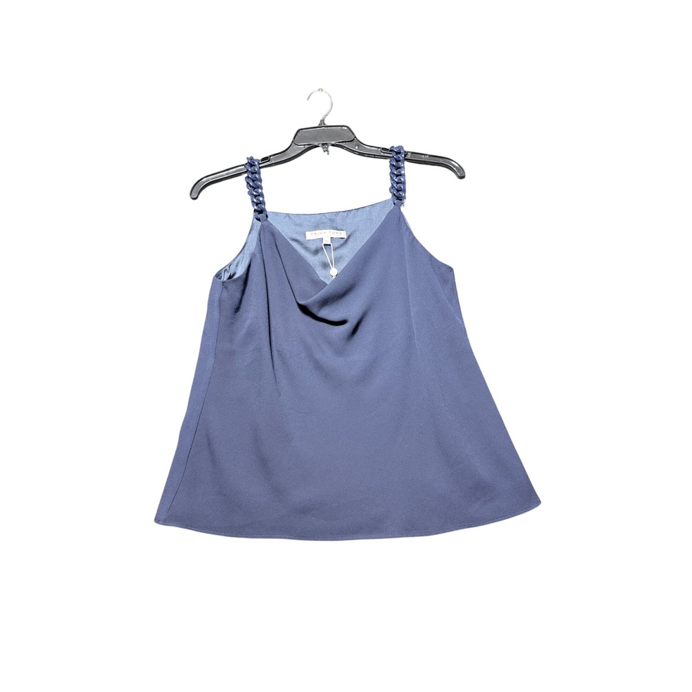 Trina Turk Tank Top Womens Large Blue New Chain Strap Cowl Neck 2102134SB1